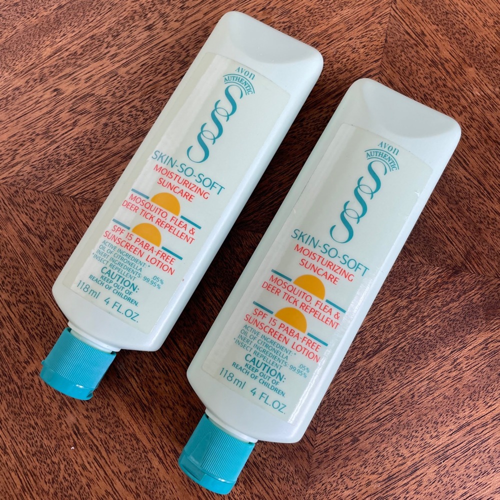 Vtg Avon Skin So Soft SPF 15 mosquito bug Repellent Lotion movie prop 2 new used